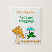 Kikker paddenstoel ribbit Decorative Jigzaag Puzzl Legpuzzel (Verticaal)