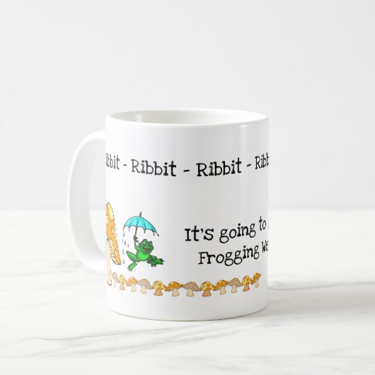 Kikker, paddenstoel, ribbit Mok Frogging (Voorkant links)