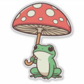 Kikker paddenstoel Umbrella Sticker (Voorkant)