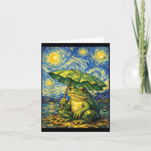 Kikker Paraplu Stijl Grappige Kunst Kaart (Voorkant)