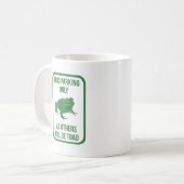 kikker parkeren alleen teken grappig grafisch koffiemok (Voorkant links)