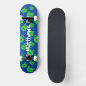 Kikker patroonblauw skateboard (Voorkant)