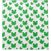 Kikker Pattern Green and White Shower Curtain Douchegordijn (Voorkant)