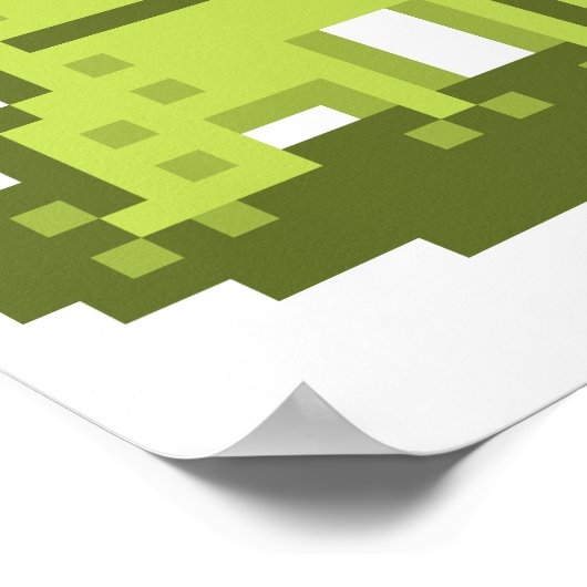 Kikker Pixel Art Poster (Hoek)