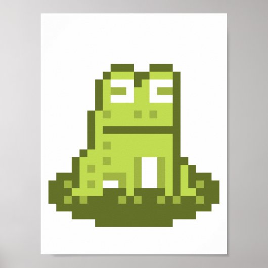 Kikker Pixel Art Poster (Voorkant)