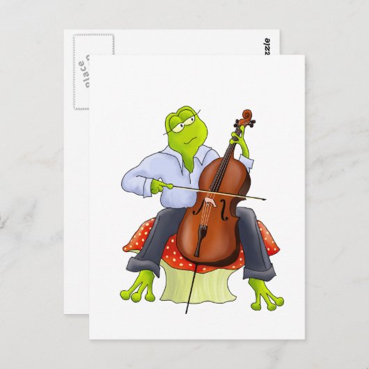 Kikker Plays Cello Briefkaart (Voorkant / Achterkant)
