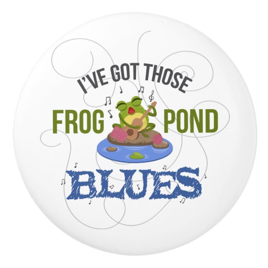 Kikker Pond Blues Keramische Knop (Voorkant)