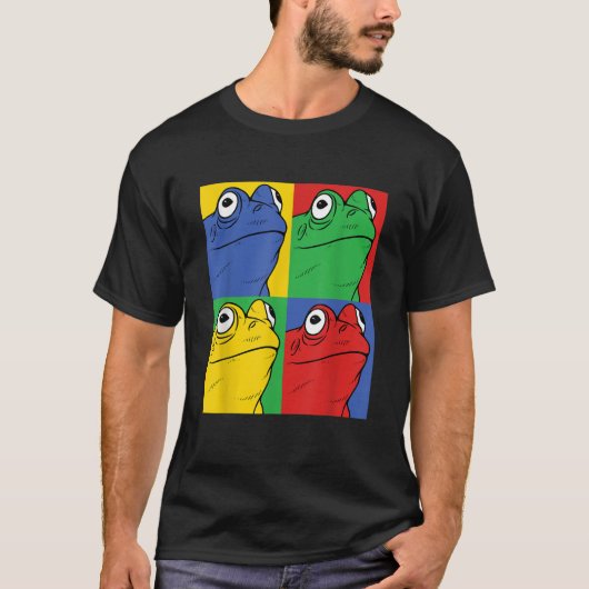 Kikker Pop Art Retro Amfibie T-shirt (Voorkant)