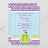 Kikker Prince Birthday Party Invitation Kaart (Voorkant / Achterkant)