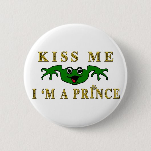 Kikker Prince Ronde Button 5,7 Cm (Voorkant)
