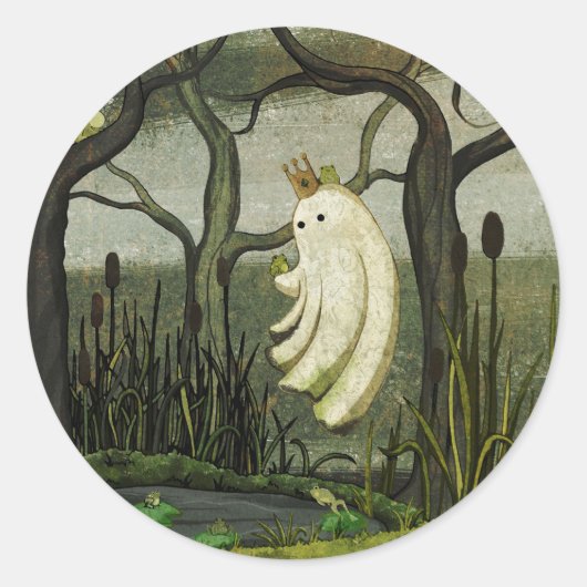 Kikker Prince Ronde Sticker (Voorkant)