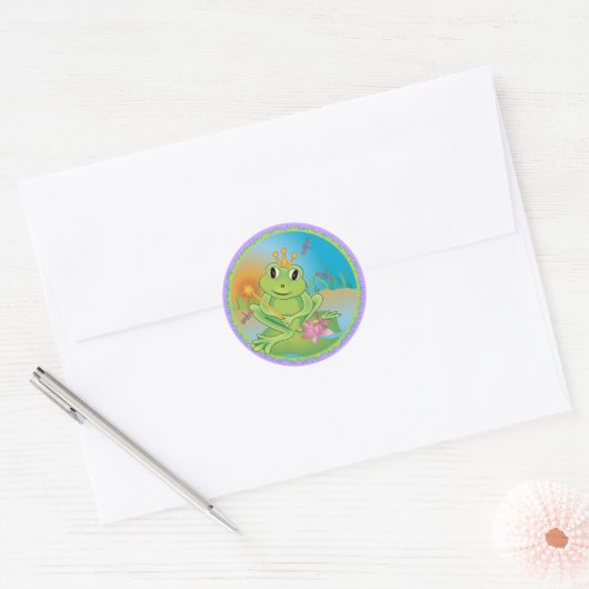 Kikker Prince Ronde Sticker (Envelop)