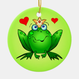 Kikker Princess Cartoon Kikkers Harts Green Keramisch Ornament