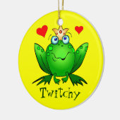 Kikker Princess Prince Cartoon Kikkers Naam Orname Keramisch Ornament (Links)
