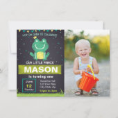 Kikker Prins Birthday Uitnodiging met afbeelding (Voorkant)