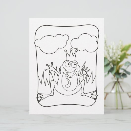 Kikker Prins Coloring Book Page (Staand voorkant)