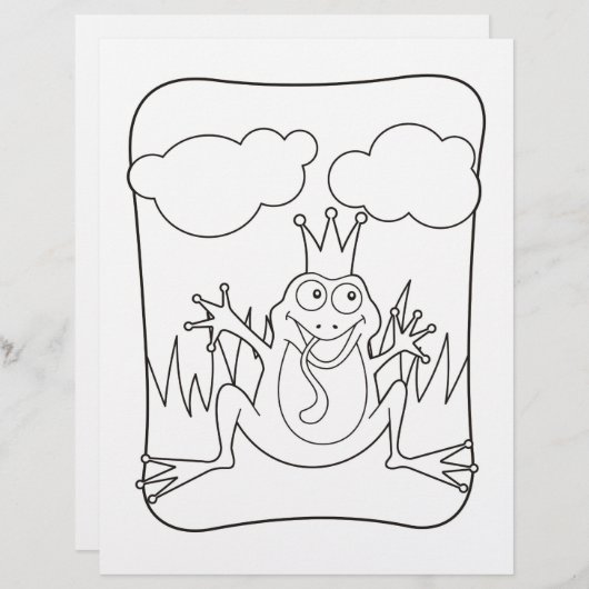 Kikker Prins Coloring Book Page (Voorkant / Achterkant)