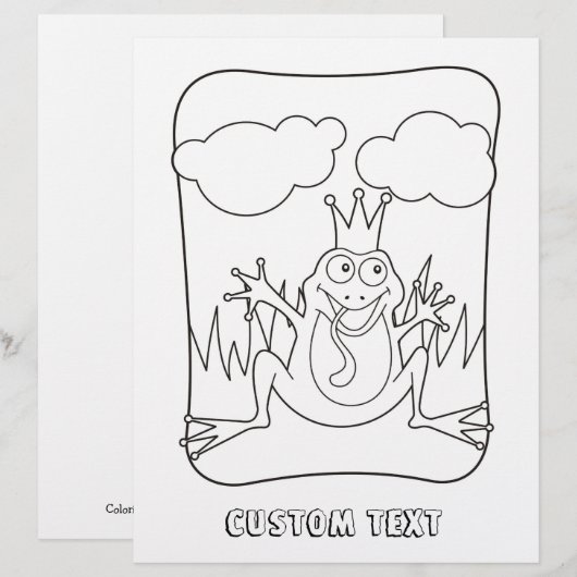 Kikker Prins Coloring Book Page (Voorkant / Achterkant)