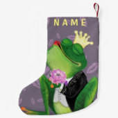 Kikker Prins Grappig Kerst Stocking Custom Name Kleine Kerstsok (Achterkant)