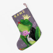 Kikker Prins Grappig Kerst Stocking Custom Name Kleine Kerstsok (Achterkant (Hangend))
