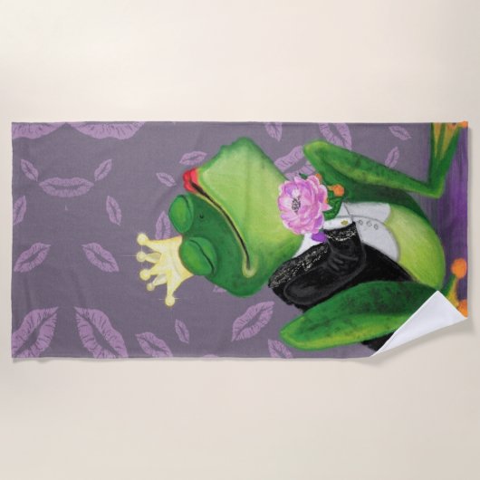 Kikker Prins Grappige Strandlaken (Voorkant)