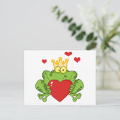 Kikker Prins Holding Red Heart Briefkaart (Staand voorkant)