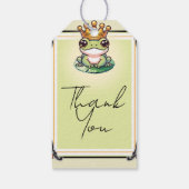 Kikker Prins in Gouden Kroon Baby Douche Uitnodigi Cadeaulabel (Achterkant)