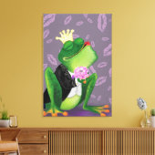 Kikker Prins - Kusje Canvas Afdruk (Insitu (Woonkamer))