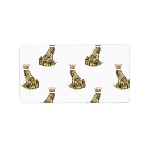 Kikker Prins Magic Charm Fantasy Golden Crown Etiket