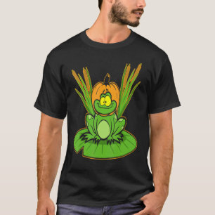 Kikker Pumpkin Head Lazy Halloween Costume Amphibi T-shirt