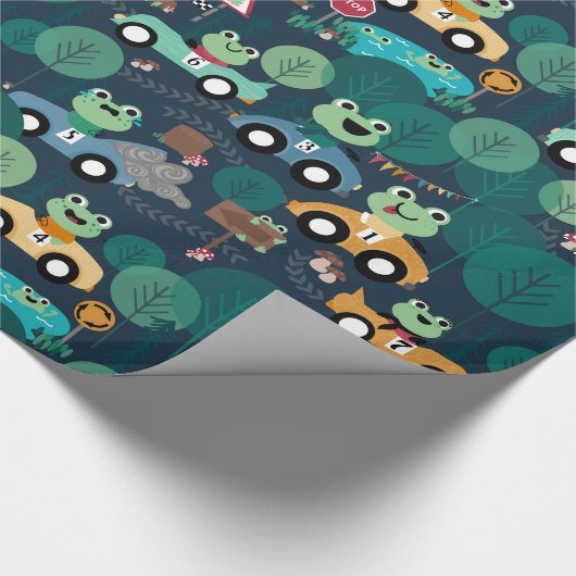 Kikker-rantsoenchauffeurs Kinder Cadeaupapier (Hoek)