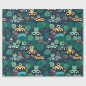 Kikker-rantsoenchauffeurs Kinder Cadeaupapier (Vlak)