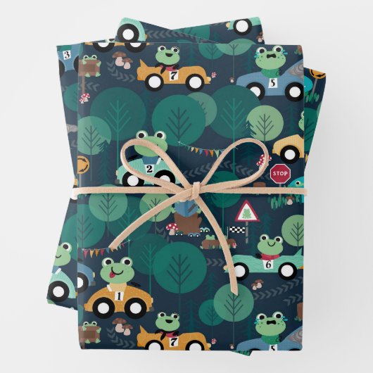 Kikker-rantsoenchauffeurs Kinder Inpakpapier Vel (In situ)