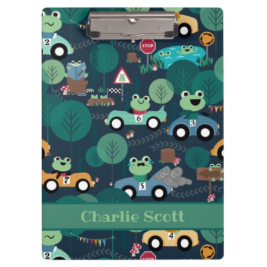 Kikker-rantsoenchauffeurs Kinder Klembord (Voorkant)
