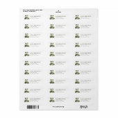 Kikker retouradreslabels etiket (Full Sheet)