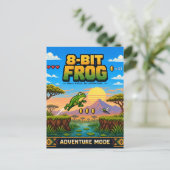Kikker, Retro 8-Bit Pixel Art Briefkaart (Staand voorkant)