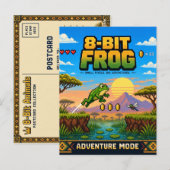 Kikker, Retro 8-Bit Pixel Art Briefkaart (Voorkant / Achterkant)