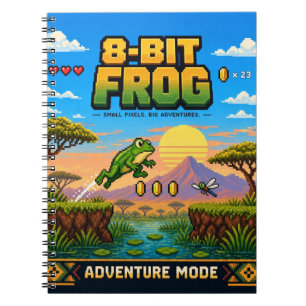 Kikker, Retro 8-Bit Pixelkunst Notitieboek