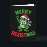 Kikker Retro Prettig Resistmas Grappig Politiek Ke Kaart<br><div class="desc">Kikker Retro Prettig Resistmas Grappig Politiek Kerstmis</div>