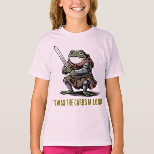 Kikker Ridder 'Twas de koolhydraten T-shirt (Voorkant)