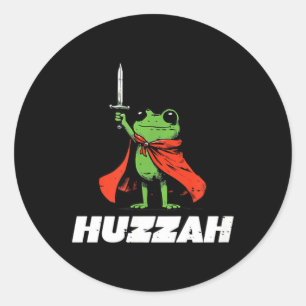 Kikker Ridder Zwaard Huzzah Middeleeuws Grappig Me Ronde Sticker