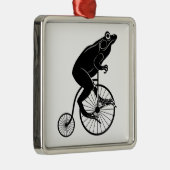 Kikker Riding Bike Metalen Ornament (Rechts)