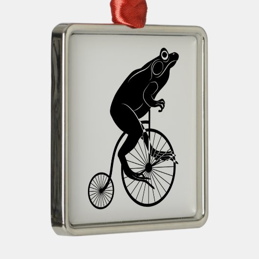 Kikker Riding Bike Metalen Ornament (Rechts)