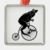 Kikker Riding Bike Metalen Ornament (Voorkant)