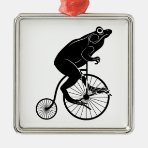 Kikker Riding Bike Metalen Ornament