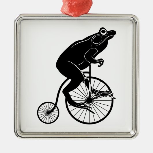 Kikker Riding Bike Metalen Ornament (Voorkant)