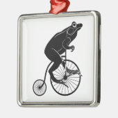 Kikker Riding Bike Metalen Ornament (Links)