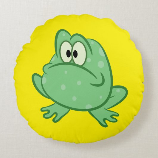 Kikker Rond Kussen (Voorkant)