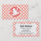 Kikker; Roze en koraalpokadots Visitekaartje (Voorkant / Achterkant)