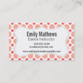Kikker; Roze en koraalpokadots Visitekaartje (Achterkant)